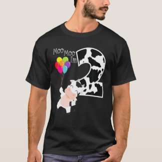 T-shirt Moo Moo J'ai 2 ans 2ème anniversaire fête ferme va