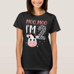 T-shirt Moo Moo Je suis 2 Vache de deux ans 2e Ferme d'ann