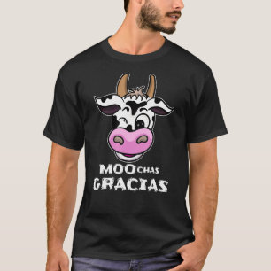 T-shirt Moochas Gracias Vache Adulte Apprentissage Espagno