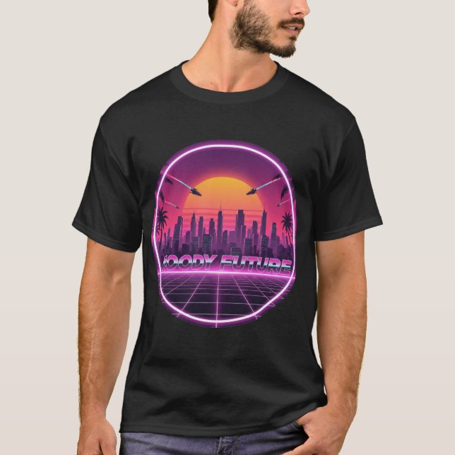 T-shirt Moody Future Retro Sunset Tee (Devant)