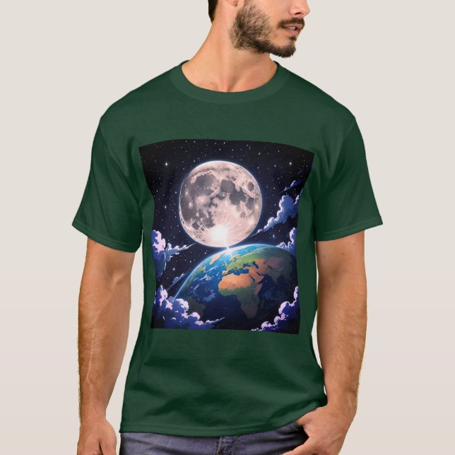 T-Shirt "Moon And Planet Earth" (Front)