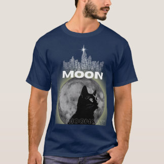 T-shirt Moon Cat & Bibliothèque de Minuit