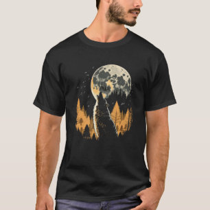 T-shirt Moon Coyote Howling Pleine lune Forêt Halloween 1