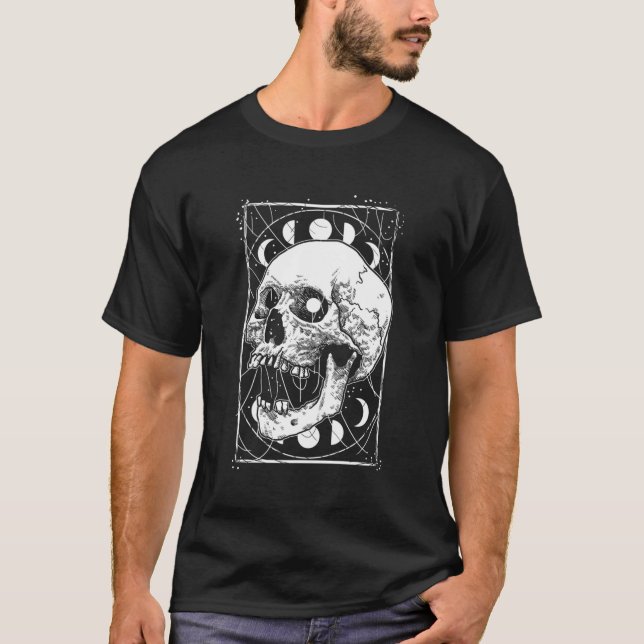 T-shirt Moon crâne Phases Pastel Goth gothique Occulte Wic (Devant)