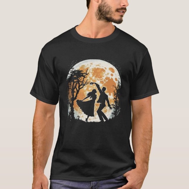 T-shirt Moon Dancing Couples Moonlight Silhouette (Devant)