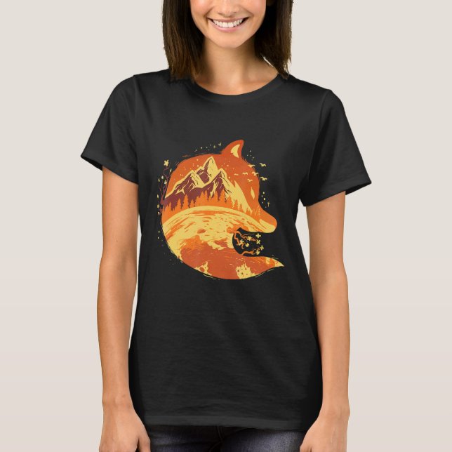 T-shirt Moon Forest Fox chasse Mountain Fox Whisperer (Devant)