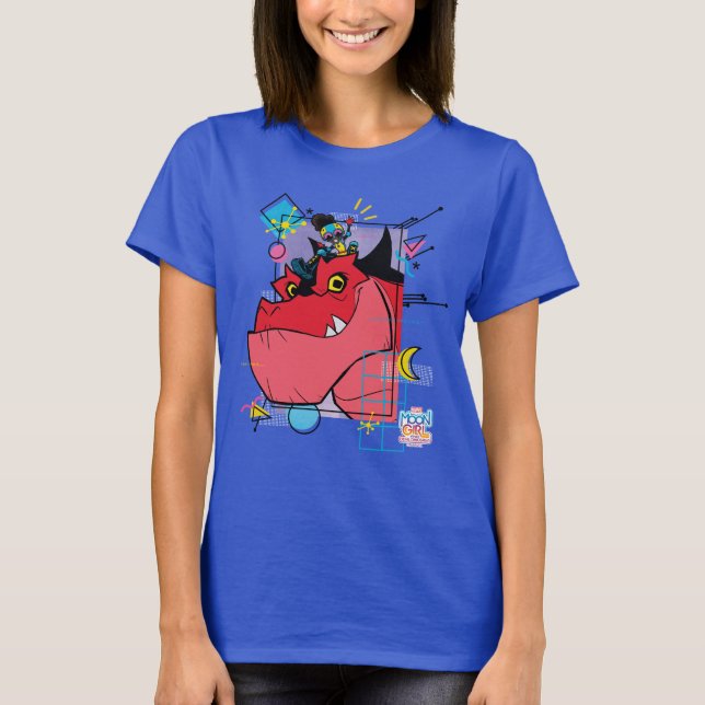 T-shirt Moon Girl and Devil Dinosaur Memphis Pop Graphisme (Devant)