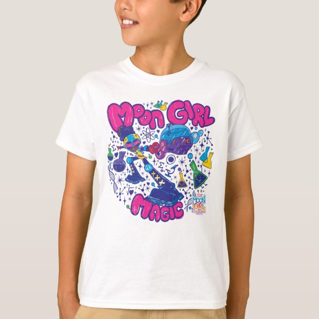 T-shirt Moon Girl Magic Science Doodle Graphisme (Devant)