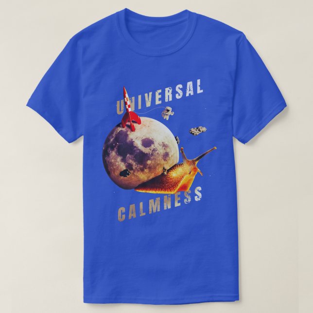 T-shirt Moon Snail in Space Universal Calmness Space Snail (Design devant)