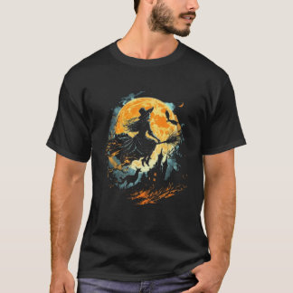 T-shirt Moon Witch Witchcraft Halloween  2