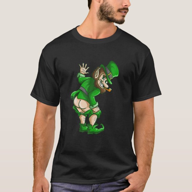 T-shirt Mooning Leprechaun Jour de la Saint Patrick garçon (Devant)