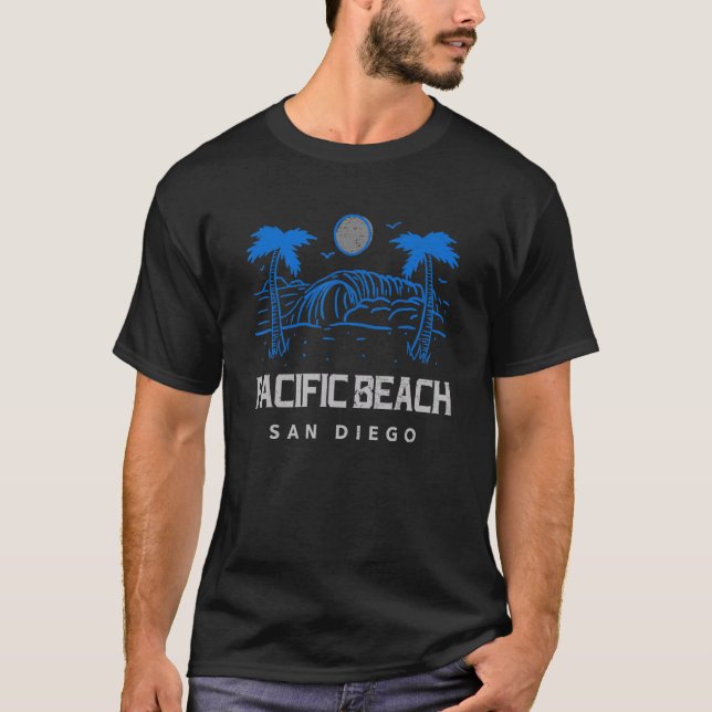 T-shirt Moonlight Beach Scene San Diego's Pacific Beach (Devant)