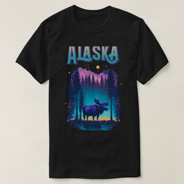 T-shirt Moose Alaska Vacances Moose Alaska Yukon Moose (Design devant)