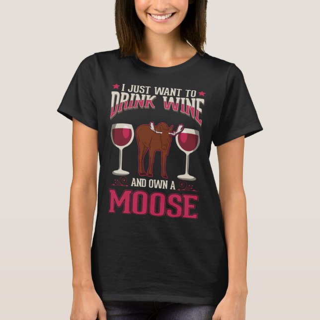 T-shirt Moose And Wine Scandinavia Moose Antler (Devant)