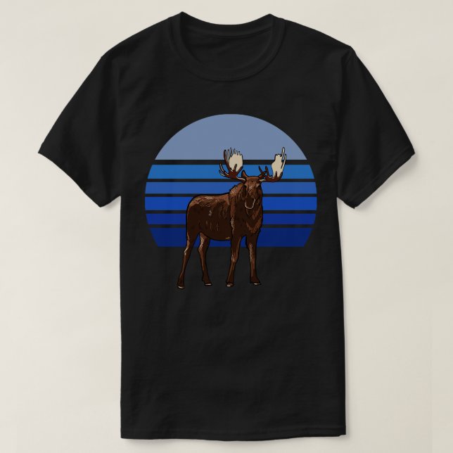 T-shirt Moose Blue Retro (Design devant)