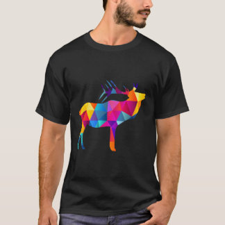 T-shirt Moose géométrique Moose polygonale basse polygone
