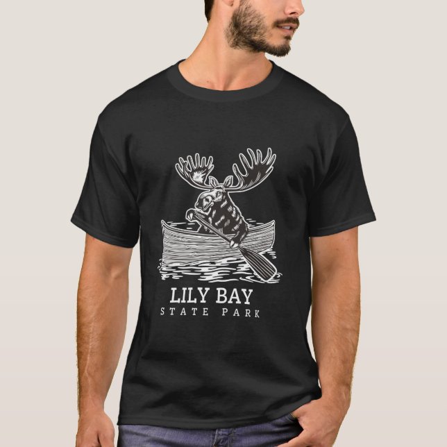 T-shirt Moose mignonne dans Lily Bay State Park Maine Cano (Devant)