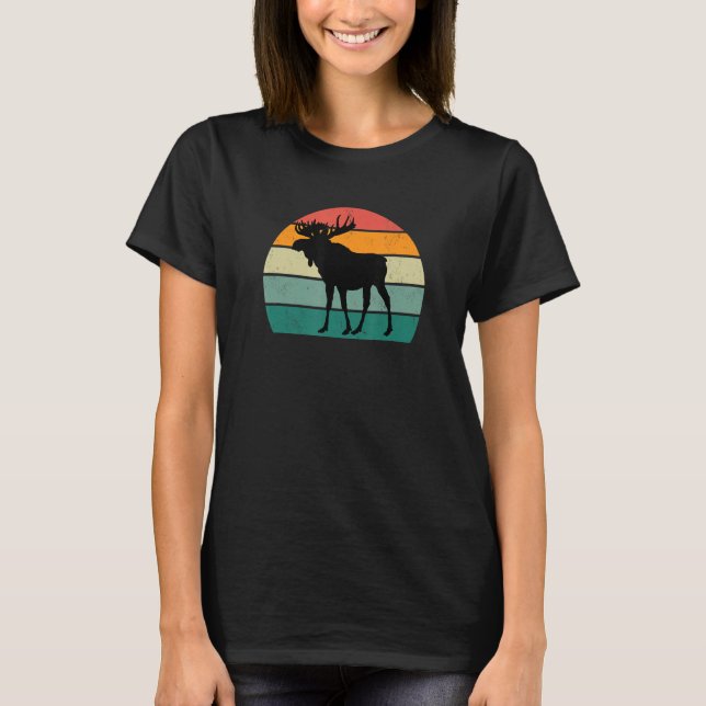 T-shirt Moose Scandinavia High North Canada Antlers Moose (Devant)