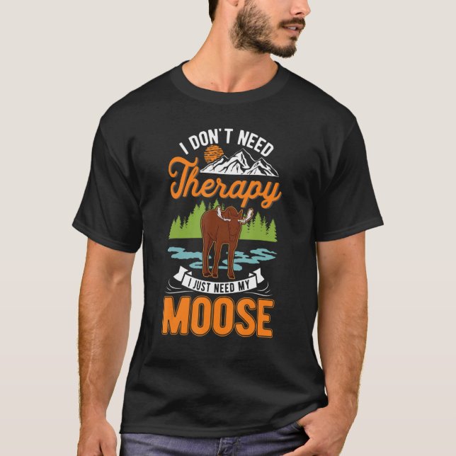 T-shirt Moose Therapy Moose Antler Scandinavia Moose (Devant)