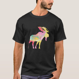 T-shirt Moose Watercolor Canada Pride Vacances Voyage Cana