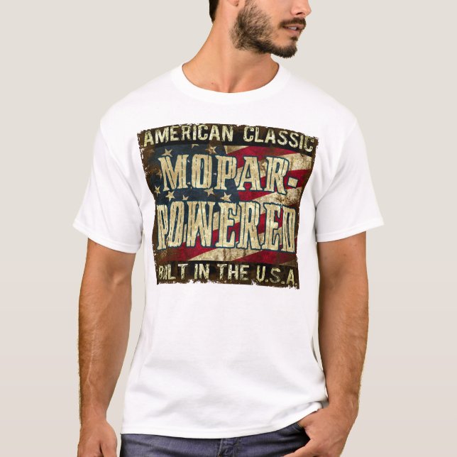 T-shirt Mopar-Actionné - moteur classique construit aux (Devant)