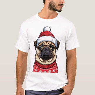 T-shirt Mops à Noël