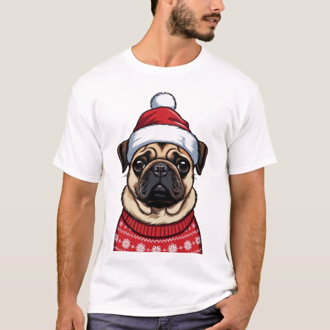 T-shirt Mops à Noël (Devant)