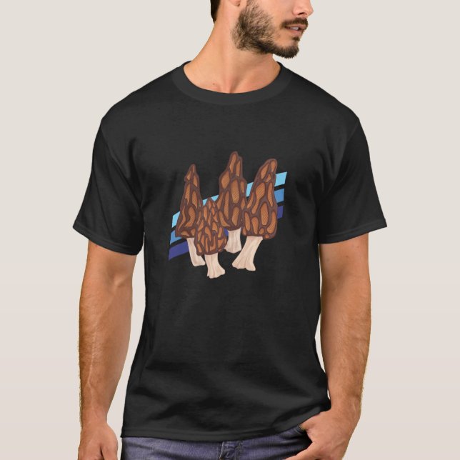 T-shirt Morel Hunting Retro Stripe Mushroom Hunter  1 (Devant)