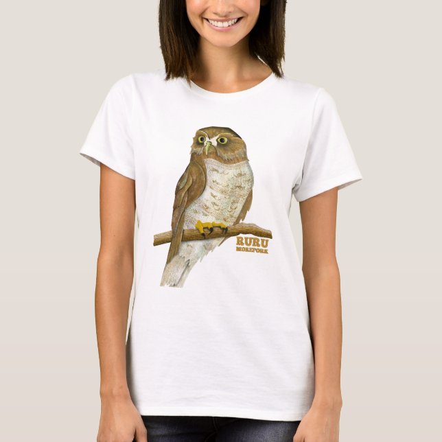 T-shirt Morepork Ruru Oiseau de Nouvelle-Zélande (Devant)