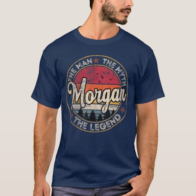 T-shirt Morganhe Manhe Mythhe Legend Personalized Name vin (Devant)