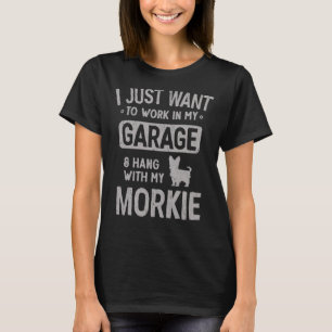 T-shirt Morkie Papa Garage Hommes Accroché avec
