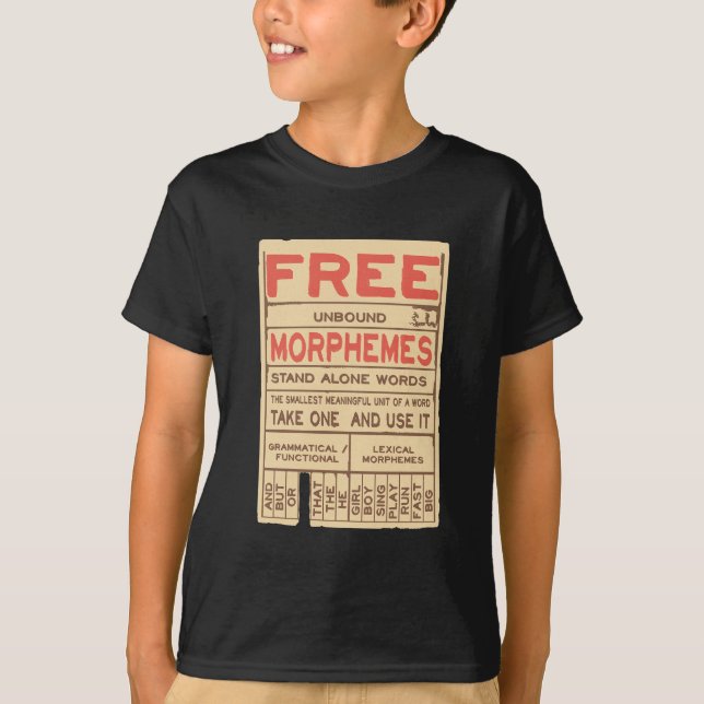 T-shirt Morphèmes libres Grammaire amusante Phonie anglais (Devant)