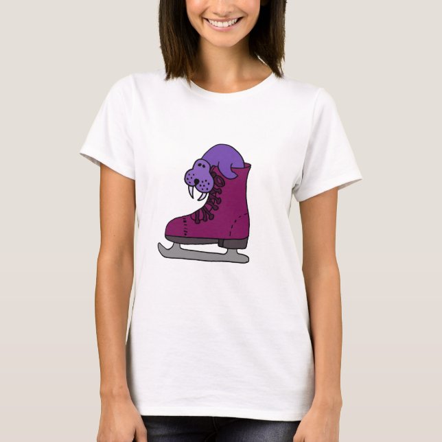T-shirt Morse pourpre dans le patin de glace (Devant)