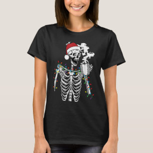 T-shirt Mort à l'intérieur mais Jolly AF Skeleton Noël drô