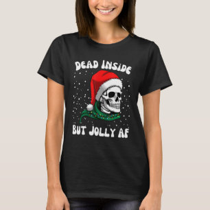 T-shirt Mort À L'Intérieur Mais Jolly AF Skull Père Noël L