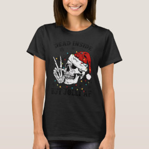 T-shirt Mort À L'Intérieur Mais Jolly Af Skull Père Noël L