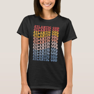 T-shirt Morue de l'Atlantique Groovy Retro Poisson