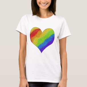 T-shirt Mosaic Rainbow Heart -