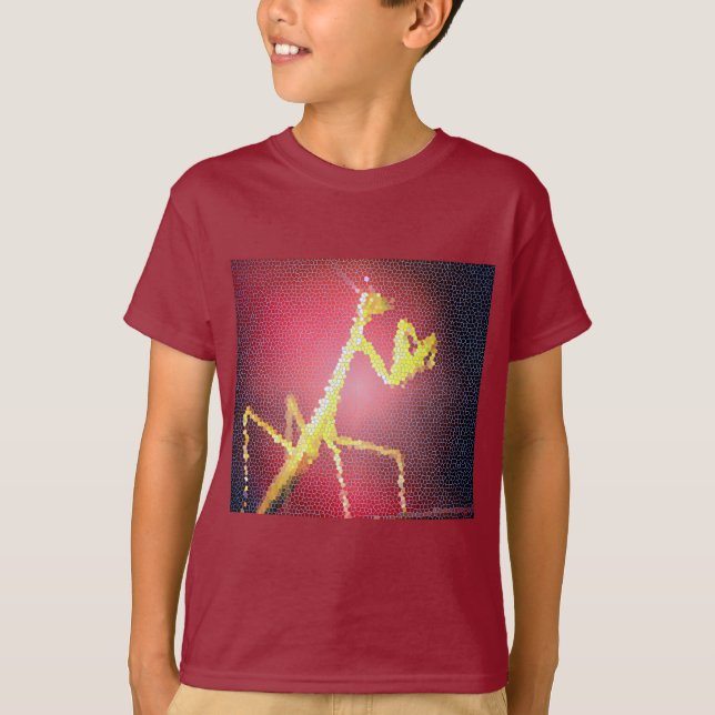 T-Shirt - Mosaïque de carreaux de mantis bordeaux (Devant)