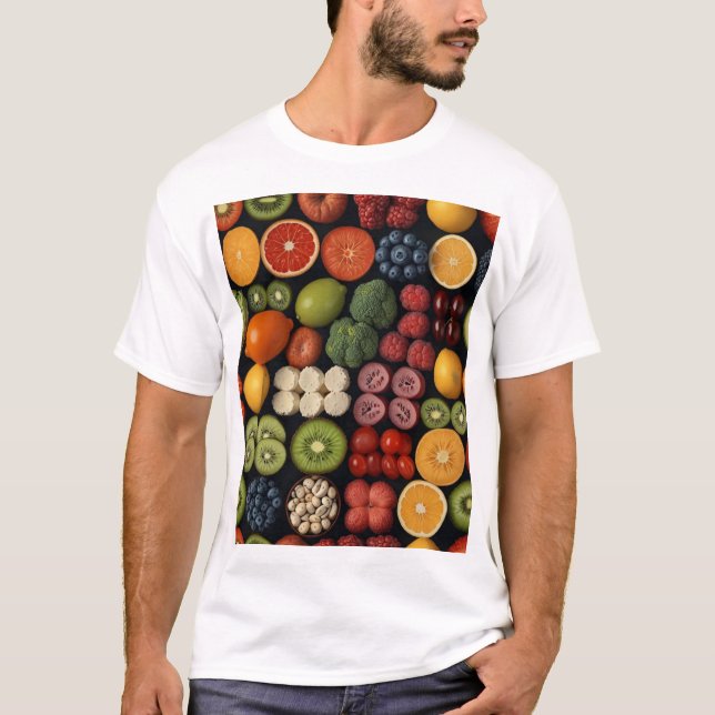 T-shirt Mosaïque de vitamine vibrante : Symp nutritionnel  (Devant)