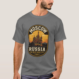 T-shirt Moscou la famille de la ville de nuit blanche