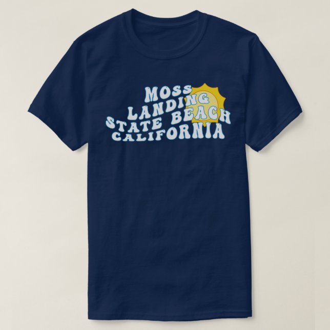 T-shirt Moss Landing State Beach California Retro Wavy 197 (Design devant)