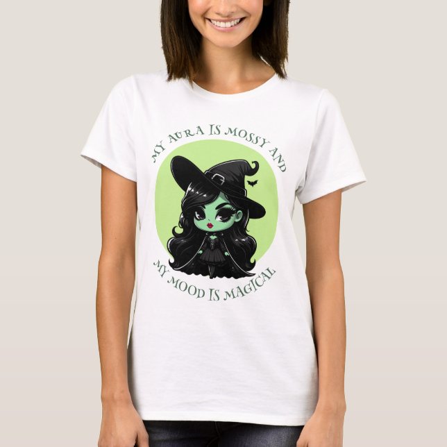 T-shirt Mossy Aura et la magie Mood Green Witch Vibe (Devant)