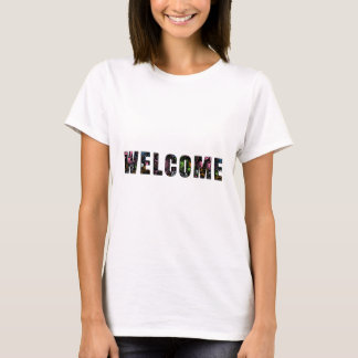 T-shirt Mot d'art de bienvenue - Motif floral coloré