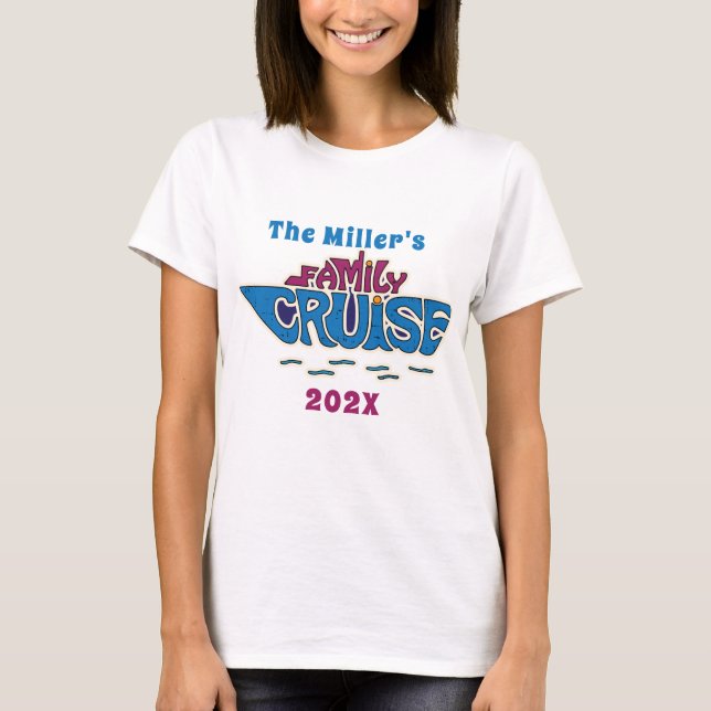 T-shirt Mot de croisière en famille (Devant)