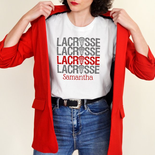 T-shirt Mot de crosse rouge (Créateur téléchargé)