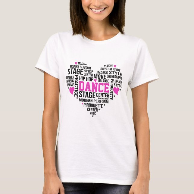 T-shirt Mot de danse Typographie de l'art (Devant)