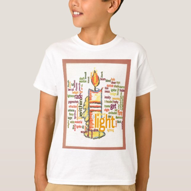 T-shirt Mot de flamme de bougie Cloud Art Imprimer (Devant)