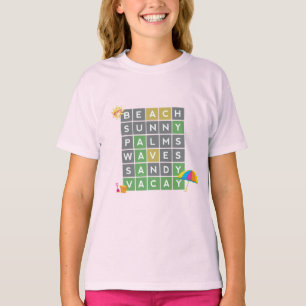 T-shirt Mot de plage Art Vacances été Mot Puzzle