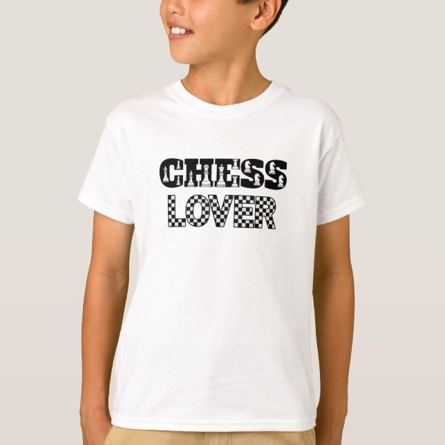 T-shirt Mot d'échecs Lettres noires Motif de la carte d'am (Devant)